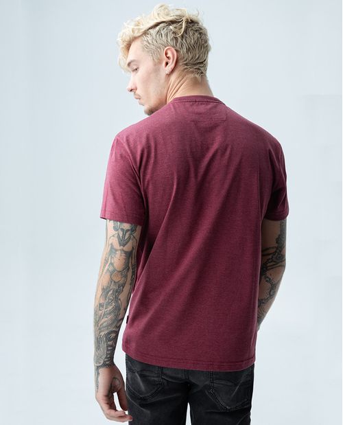 Camiseta para hombre Slim manga corta con estampado rocker