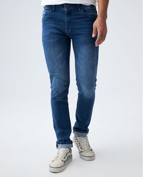 Jean para hombre fit Orleans azul medio oscuro bota ajustada esencial