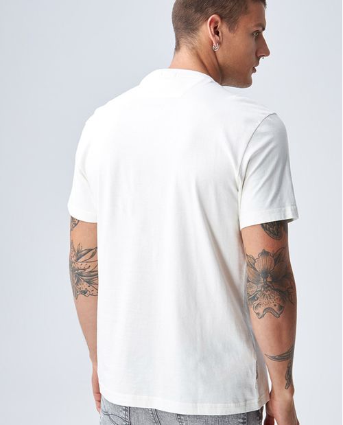 Camiseta para hombre Slim manga corta con detalles gráficos