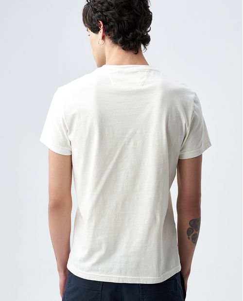 Camiseta para hombre Slim manga corta con detalles gráficos y algodón ecológico