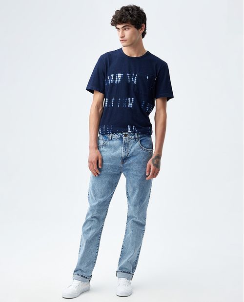 Jean para hombre fit Moda azul claro bota recta esencial