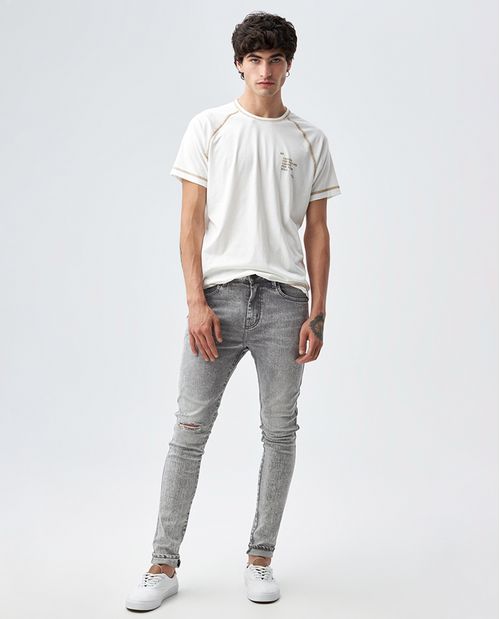 Jean para hombre fit Missouri gris claro bota ajustada esencial