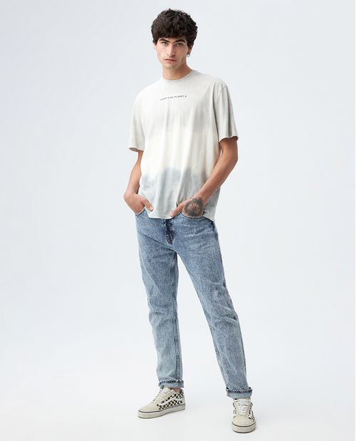 Jean para hombre fit Moda azul claro bota recta con algodón reciclado