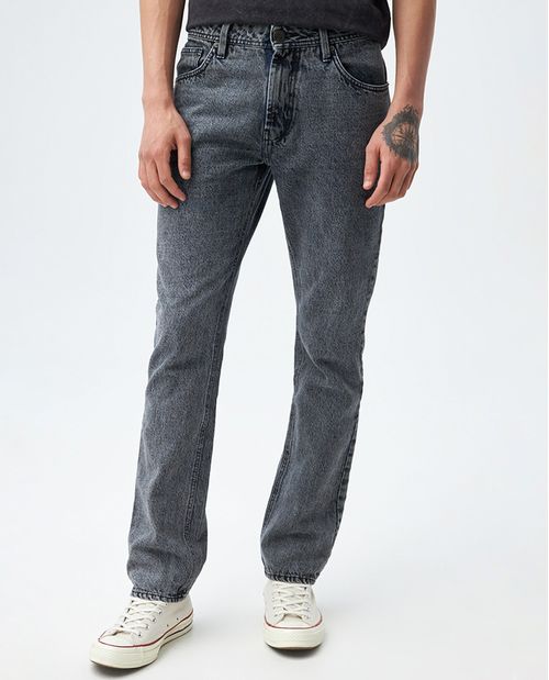 Jean para hombre fit Moda gris oscuro bota recta 100% algodón
