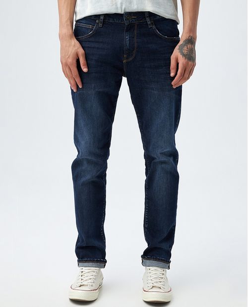 Jean para hombre fit St. Louis azul oscuro bota ajustada con algodón orgánico