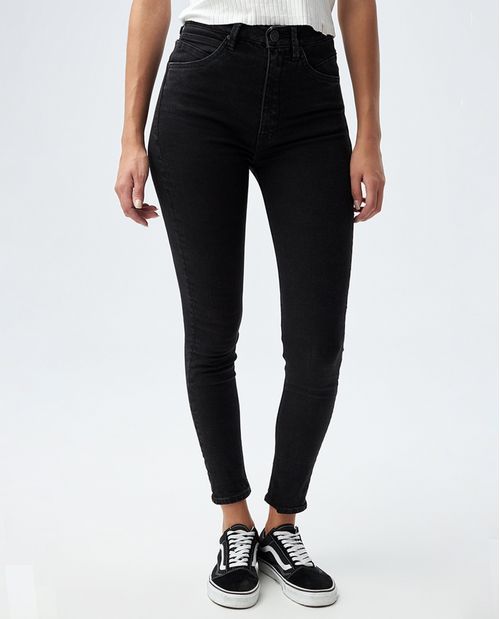 Jean para mujer fit Michigan negro bota ajustada esencial