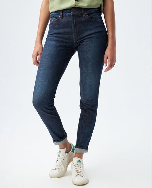 Jean para mujer fit Dallas azul oscuro bota ajustada con algodón orgánico