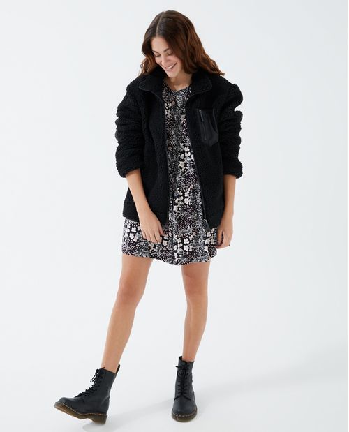Vestido corto de manga tres cuartos para mujer