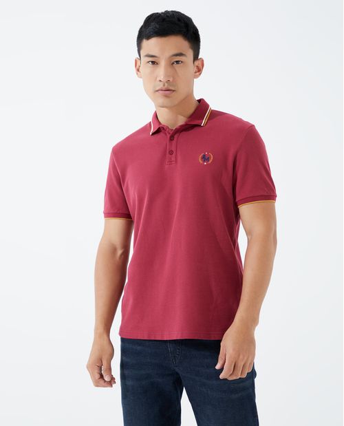 Camiseta tipo polo con logo para hombre