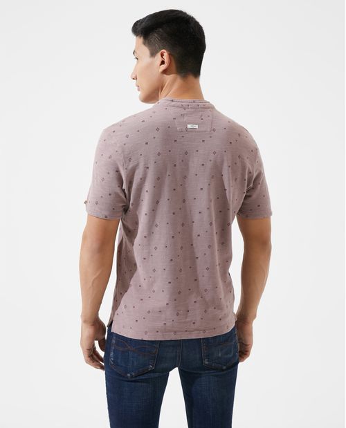 Camiseta tipo polo estampado miniprint para hombre