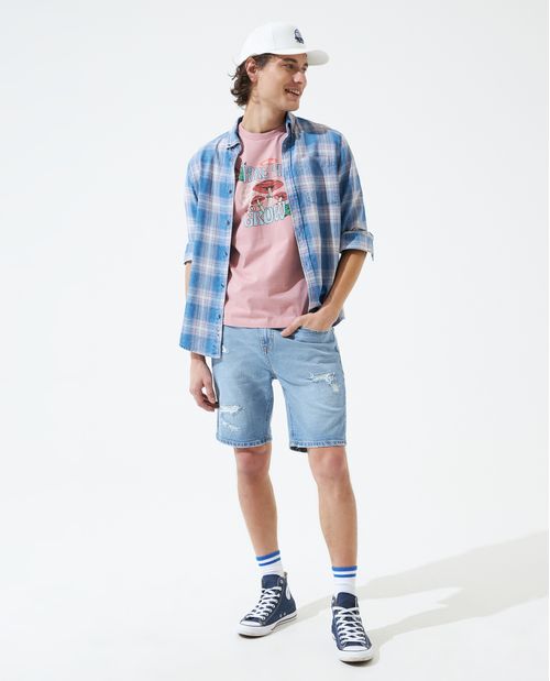 Bermuda en tono claro para hombre
