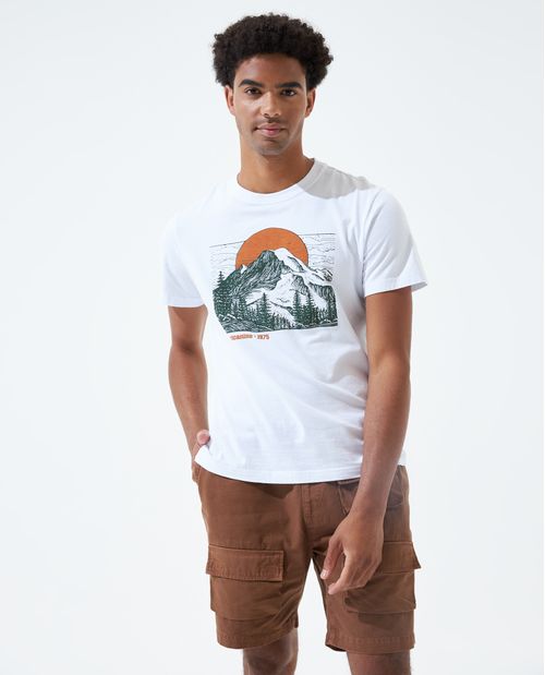 Camiseta slim fit en algodón orgánico para hombre