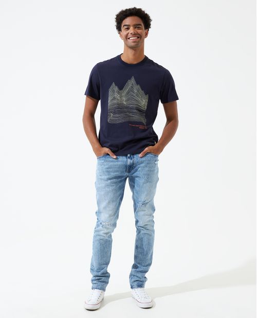 Camiseta slim fit en algodón orgánico para hombre