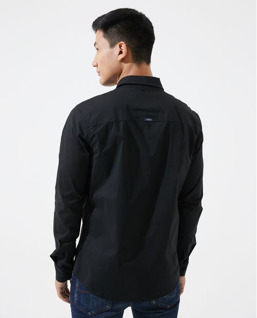 Camisa manga larga con cuello camisero para hombre