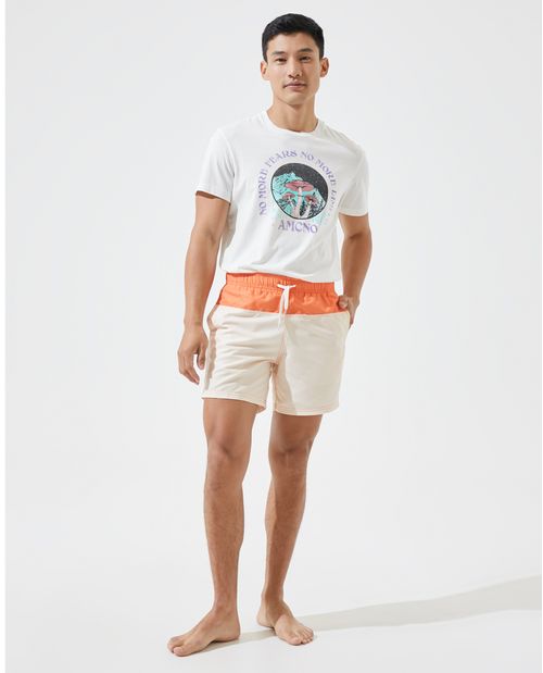 Pantaloneta de baño bicolor para hombre