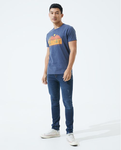 Camiseta manga corta con estampado para hombre
