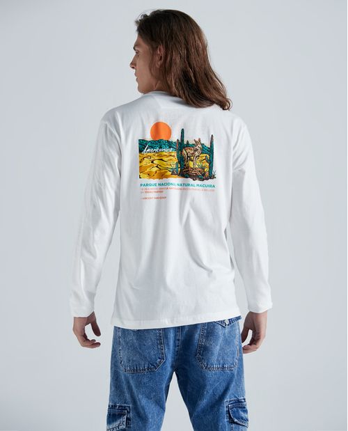 Camiseta estampado de paisaje unisex