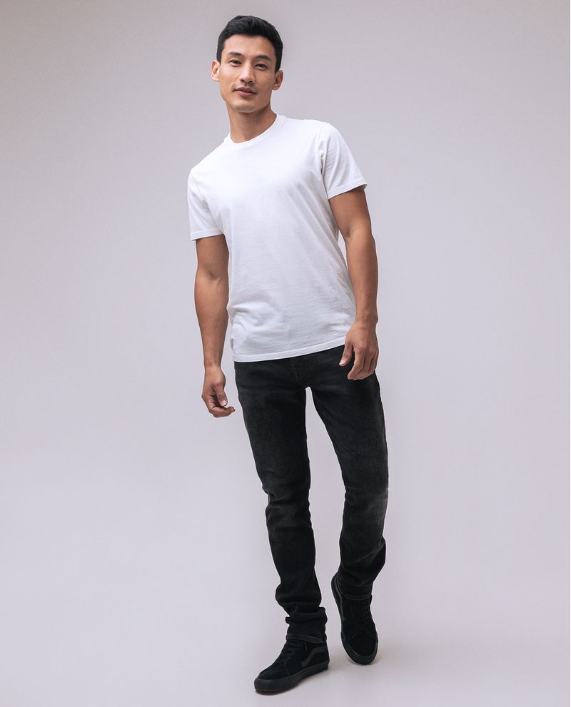Camiseta blanca clásica de manga corta para hombre