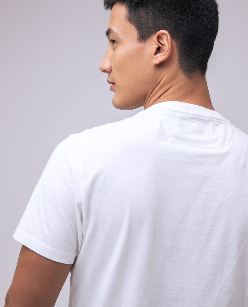 Camiseta blanca clásica de manga corta para hombre