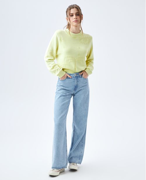 Jean Vintage fit bota amplia para mujer