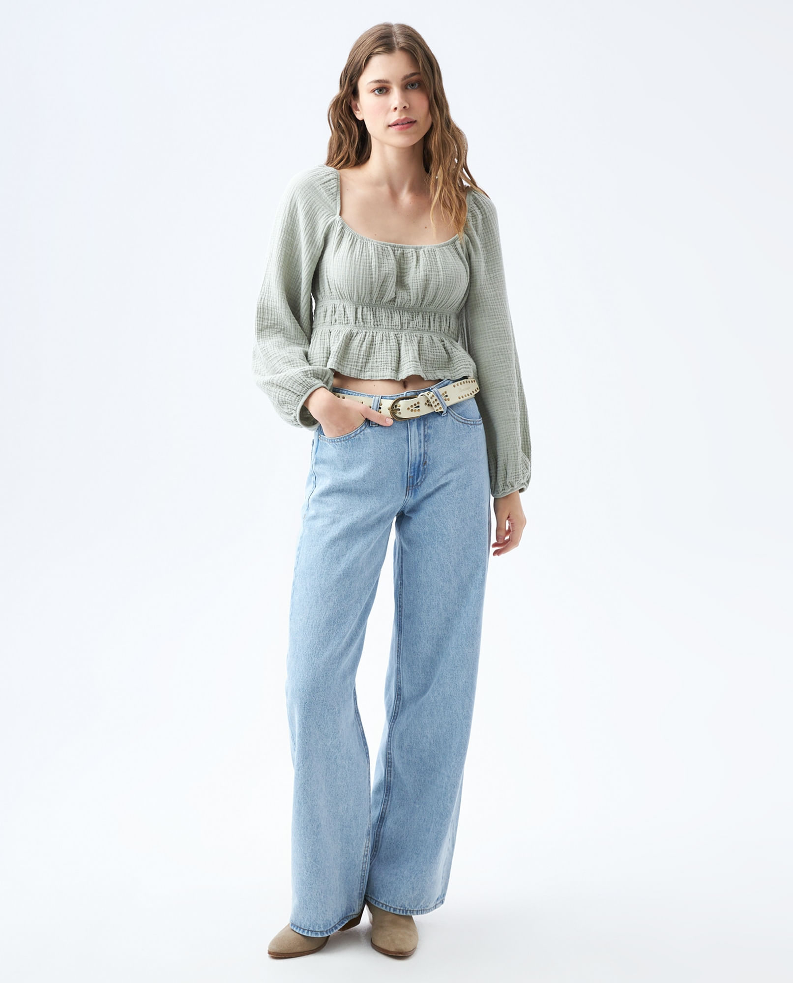   Essentials Camisa de lino de manga larga para mujer,  ajuste clásico, azul marino, teñido cruzado, talla XS : Ropa, Zapatos y  Joyería