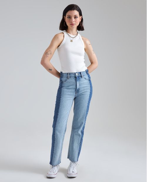 Jean Straight fit tono medio para mujer