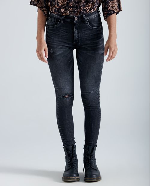 Jean Jegging fit negro para mujer