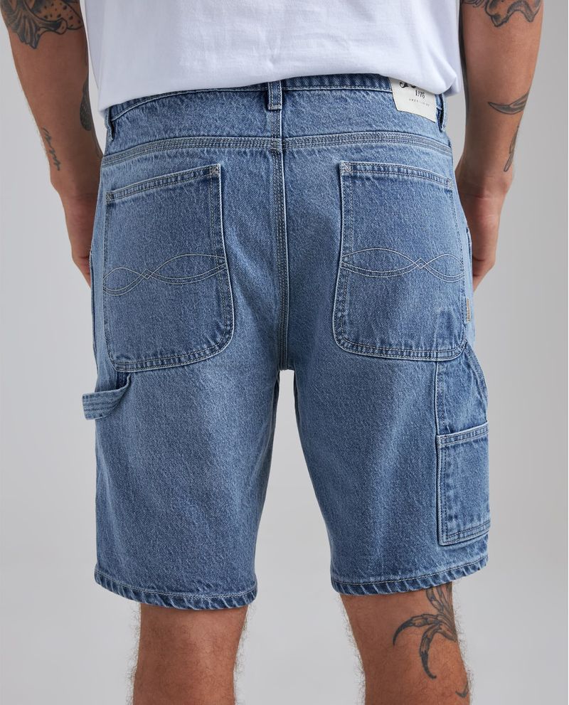 Pantalón corto Vintage Straight Short azul para hombre