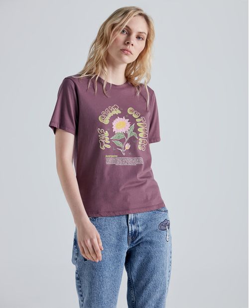 Camiseta cropped manga corta para mujer