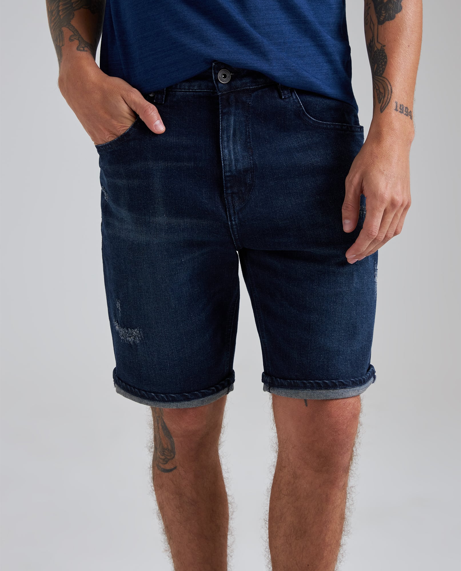 Bermuda De Jean Short Para Hombre Azul Oscuro