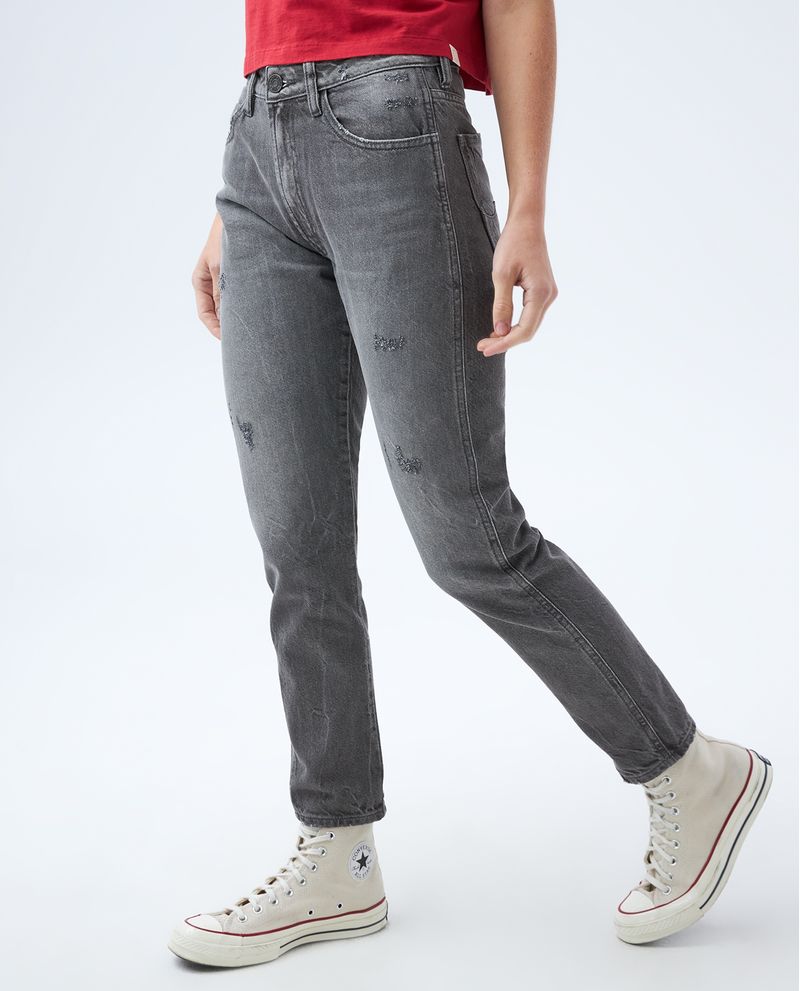 Pantalón Canada De Jean Gris Mujer, Reciclado