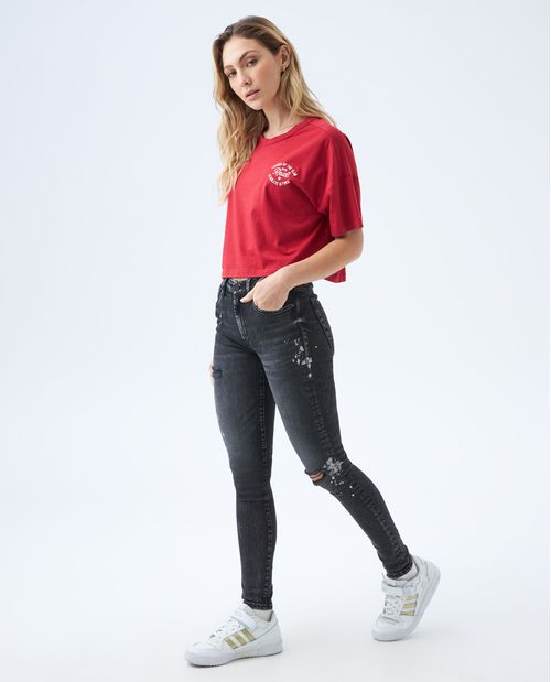 Jean Jegging tiro medio para mujer
