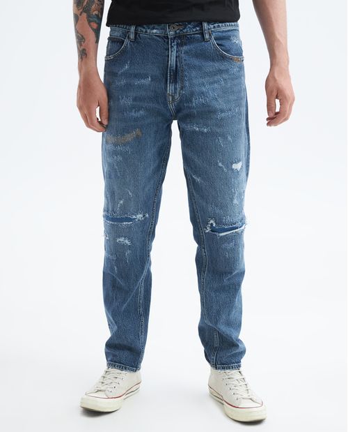 Jean Relaxed fit tono medio para hombre