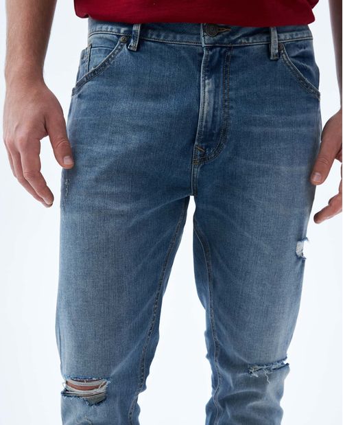 Jean Tapered tono medio para hombre