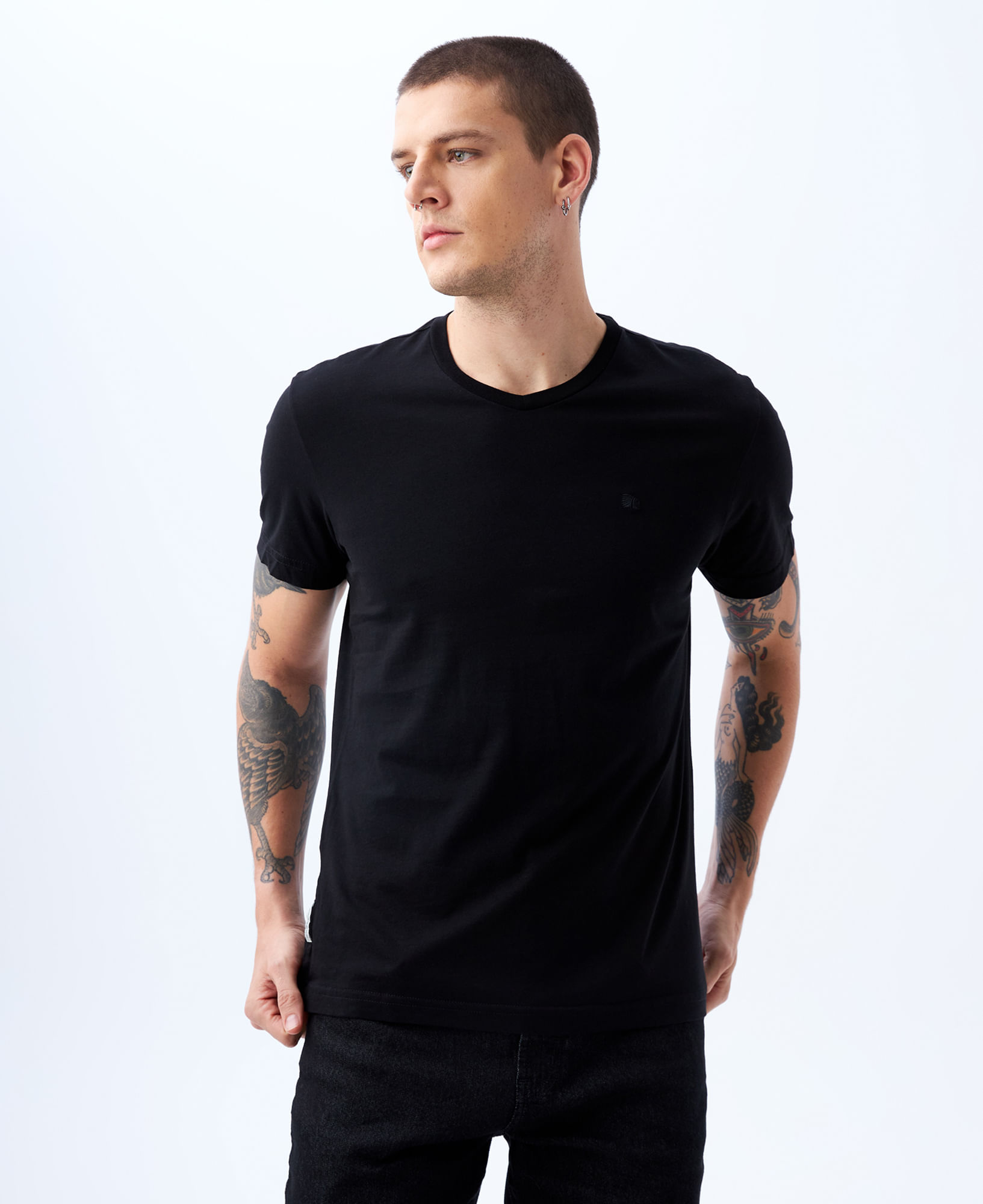  Camisetas para hombre con letras gráficas de cuello alto falso  para hombres (color negro, talla: XXL) : Ropa, Zapatos y Joyería
