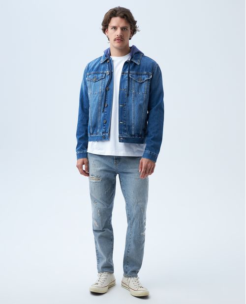 Chaqueta con capucha removible para hombre