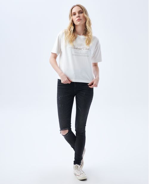 Jean Jegging fit tono oscuro para mujer