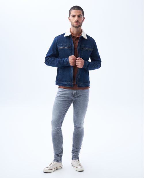 Jean Tapered fit tono gris para hombre