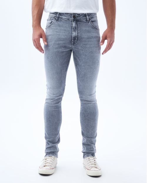 Jean Tapered fit tono gris para hombre