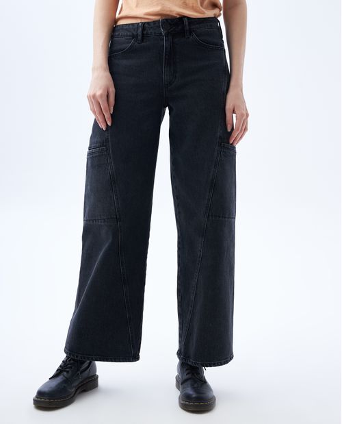 Jean Vintage fit negro para mujer
