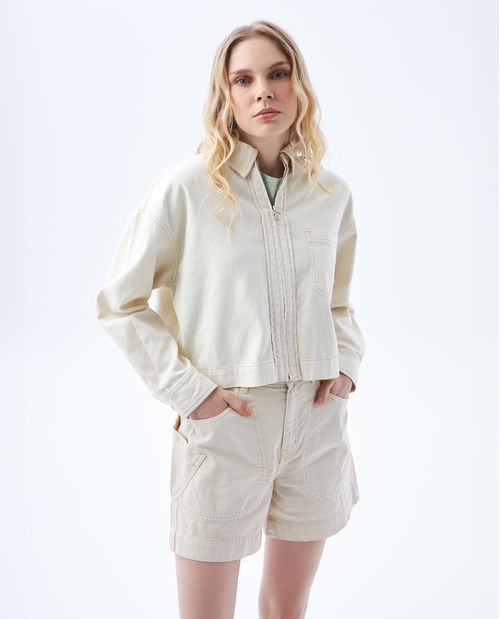 Chaqueta con cortes decorativos para mujer