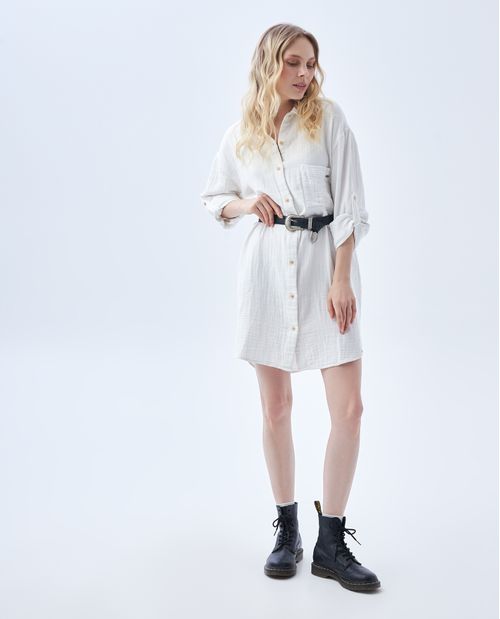 Vestido corto de manga larga para mujer