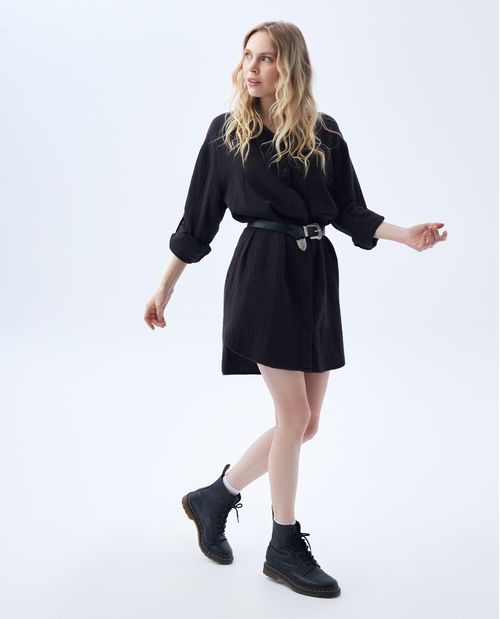Vestido corto de manga larga para mujer