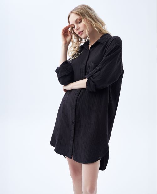 Vestido corto de manga larga para mujer