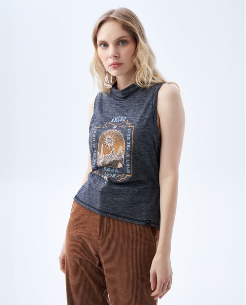 Camiseta manga sisa para mujer