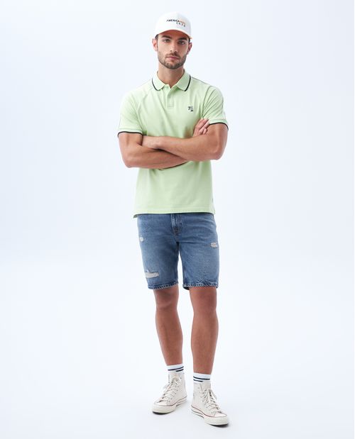 Polo con detalles al contraste para hombre