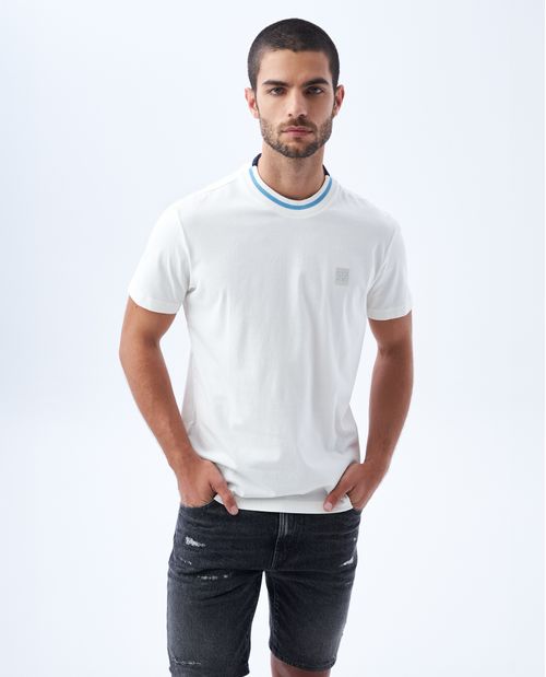 Camiseta con estampado en punto corazón para hombre