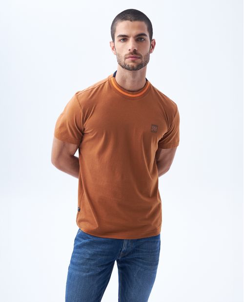 Camiseta con estampado en punto corazón para hombre