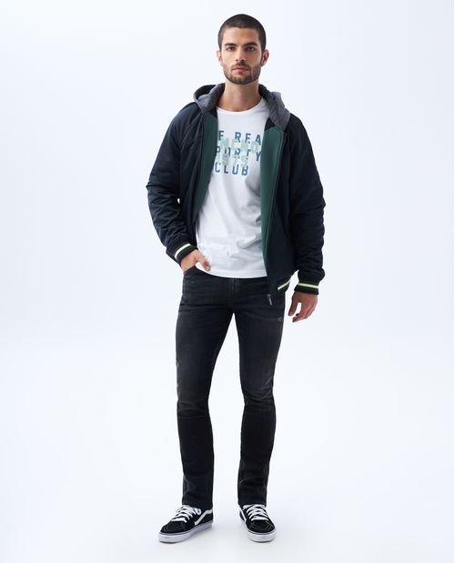 Camiseta estampada en frente para hombre