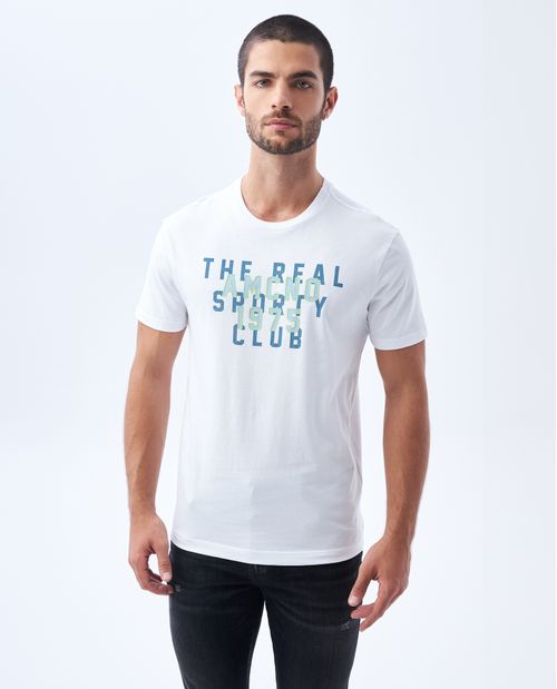 Camiseta estampada en frente para hombre